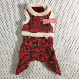 Pinkaholic Dog Outfit Red & Green Plaid Size Medium